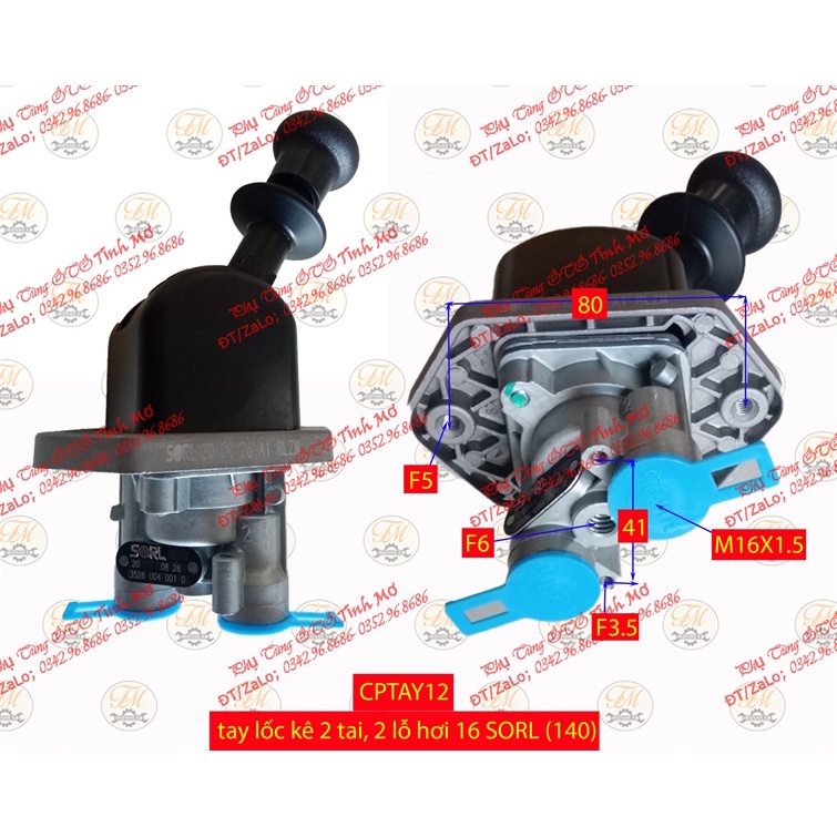 tay lốc kê 2 tai 2 lỗ đáy F16 CL