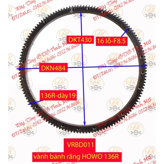 vành răng bánh đà HOWO 136R