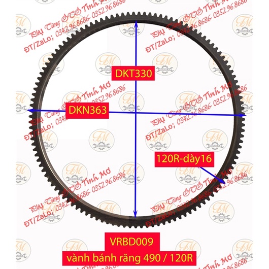 vành răng bánh đà 490/120R