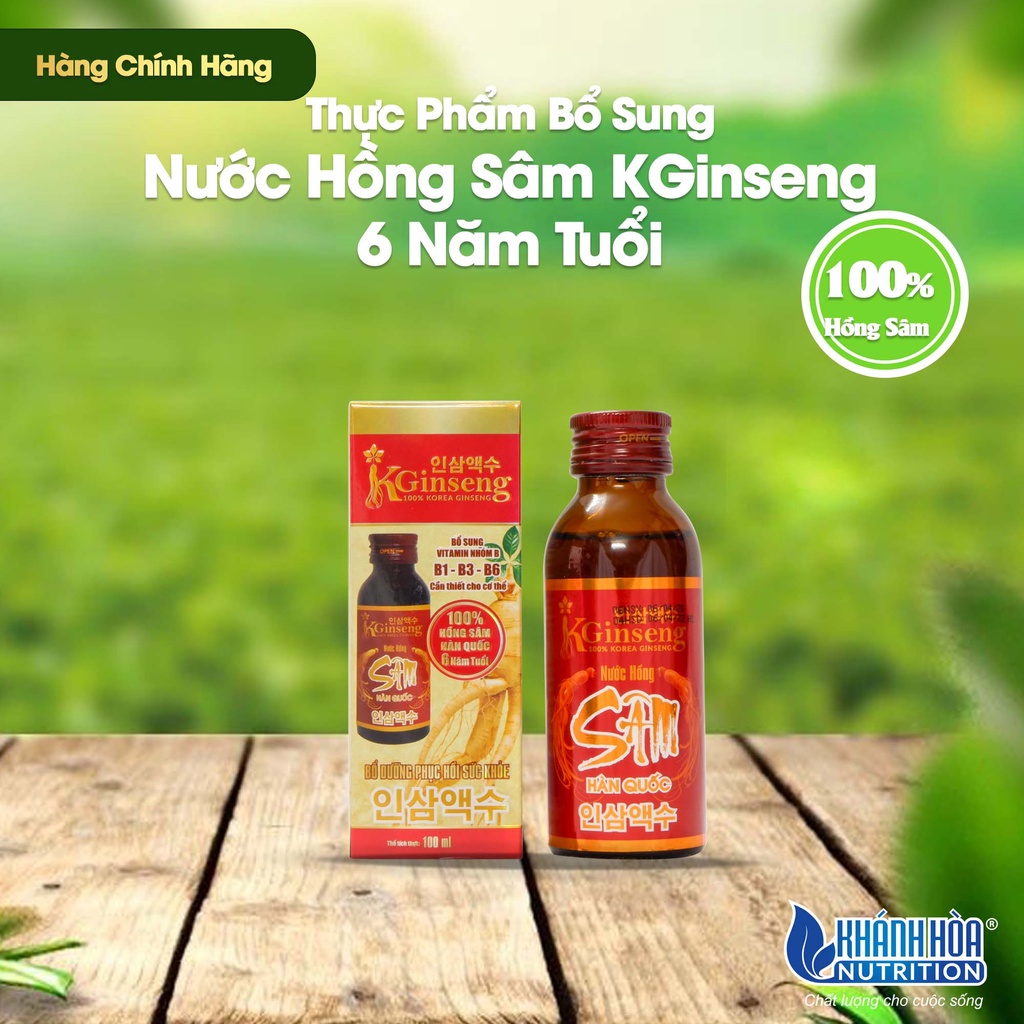 Nước Hồng Sâm Hàn Quốc KGINSENG 100% 6 Năm Tuổi - Khánh Hòa Nutrition  Lọ