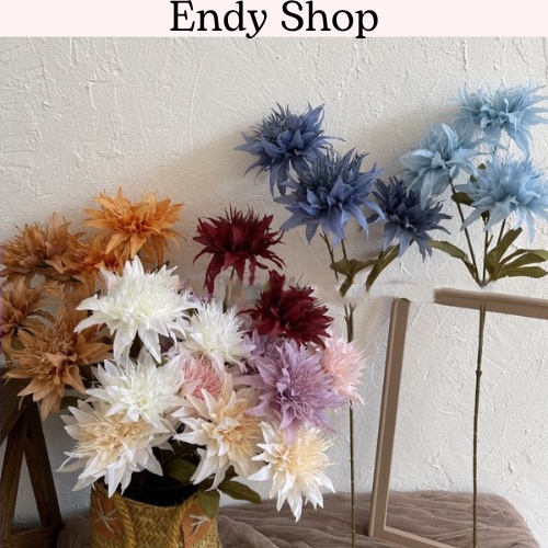 Hoa cúc giả, Hoa thược dược pha lê cao cấp, Cúc râu trang trí nhà cửa, decor phòng, phụ kiện chụp ảnh - Endy Shop