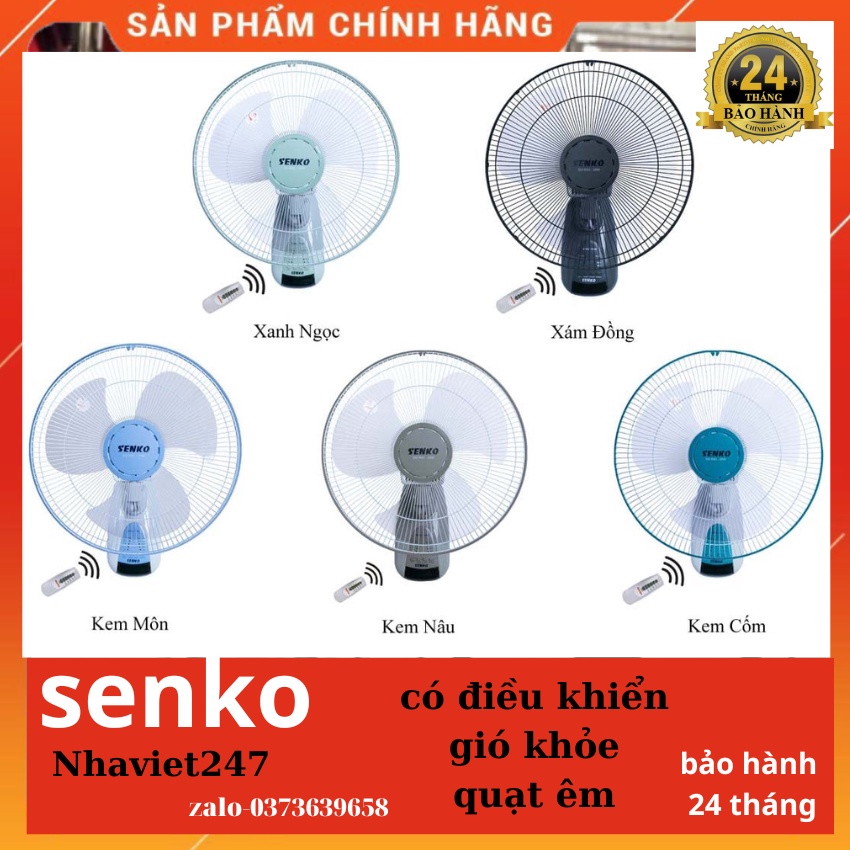 Quạt treo tường Senko 1628-có điều khiển từ xa-quạt khỏe,chắc chắn,êm ái,nhiều màu đẹp,giá rẻ.chính hãng,Nhaviet247
