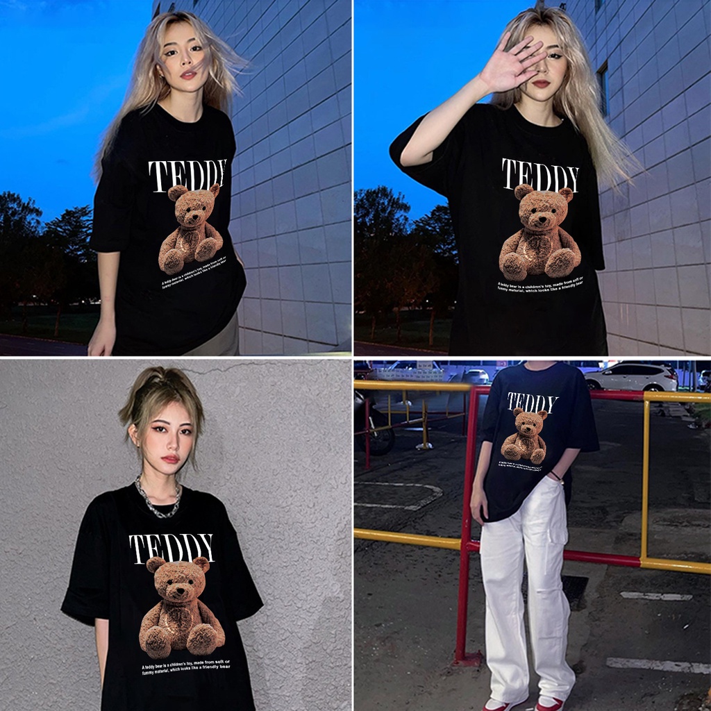 Áo thun Gấu Teddy Form Rộng chất liệu cotton thấm hút mồ hôi