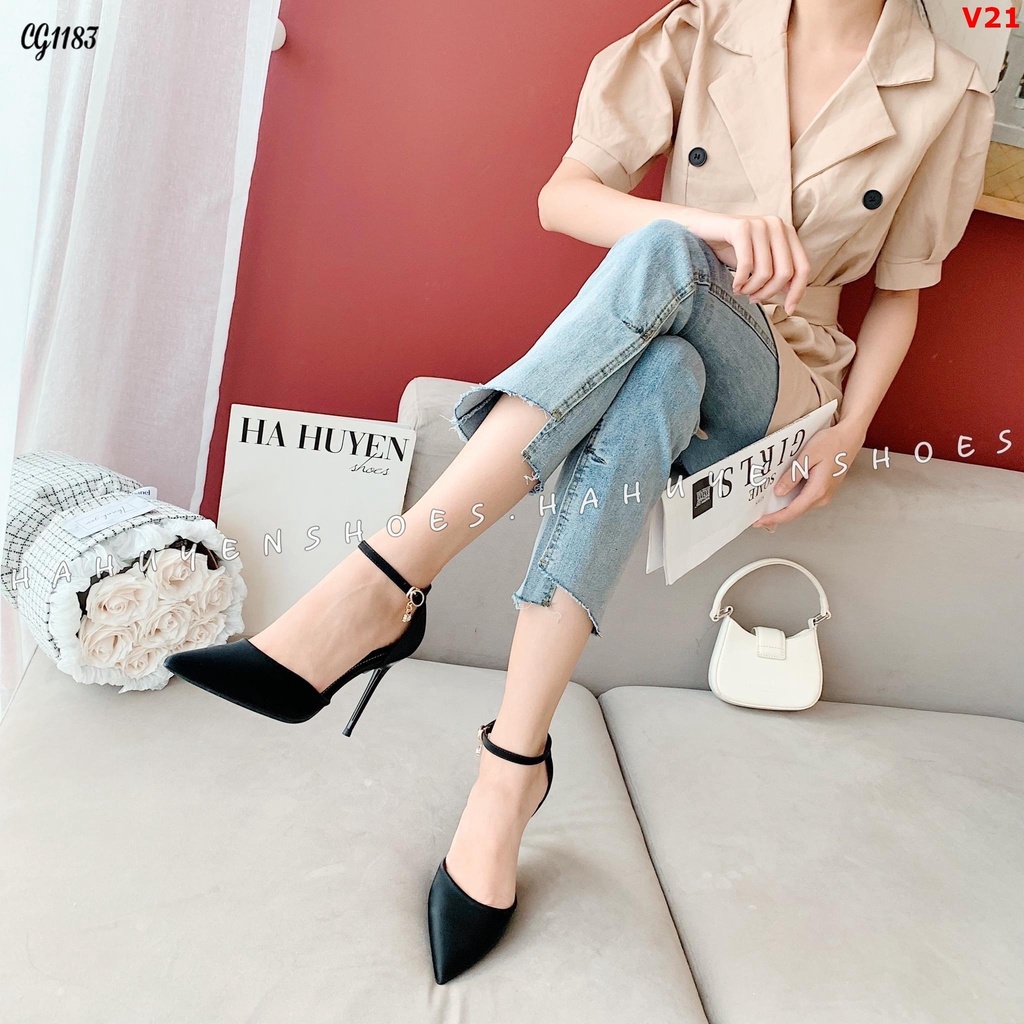 Giày cao gót 7cm nữ ERICA, giày công sở nữ mũi nhọn sang chảnh V21