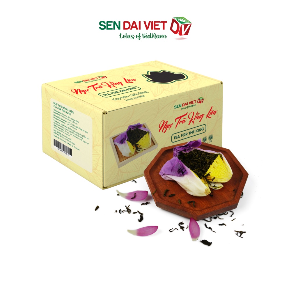 Ngự Trà Hồng Liên - Trà Hoa Sen Ướp Trên Cánh Đồng, ĐV- Sen Đại Việt- Hộp 300g- ( Giao hỏa tốc tại TPHCM))