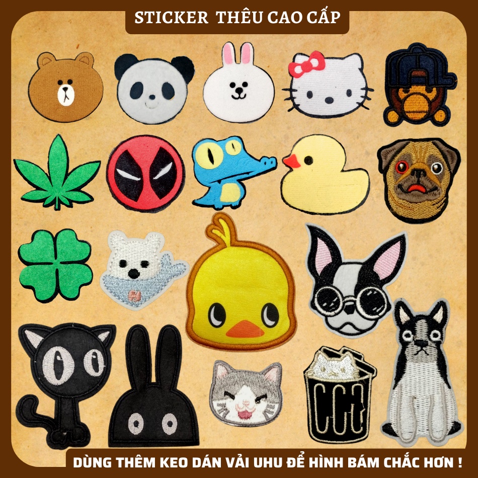 Sticker ủi quần áo cao cấp CÓ SẴN KEO ỦI,phụ kiện trang trí quần áo,path miếng vá Quần Áo,vá áo phao, trang trí quần áo