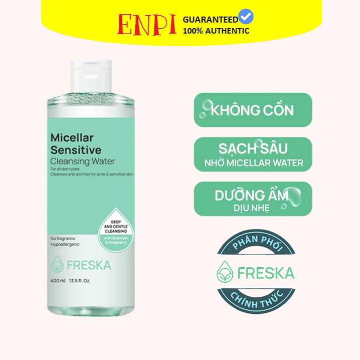 Nước tẩy trang Freska Micellar Sensitive Cleansing Water 400ml