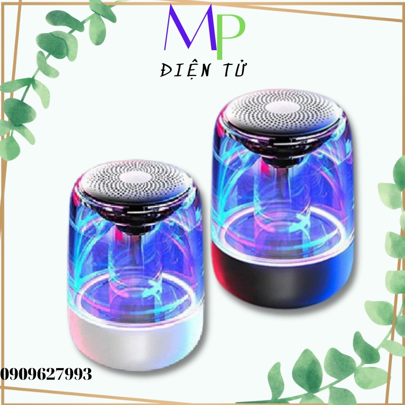Loa Bluetooth Mini ĐIỆN TỬLed 7 Màu Trong Suốt Yayusi C7, Âm Hay Bass Cực Đỉnh Pin 600mAh, Bảo Hành 1 Đôi 1