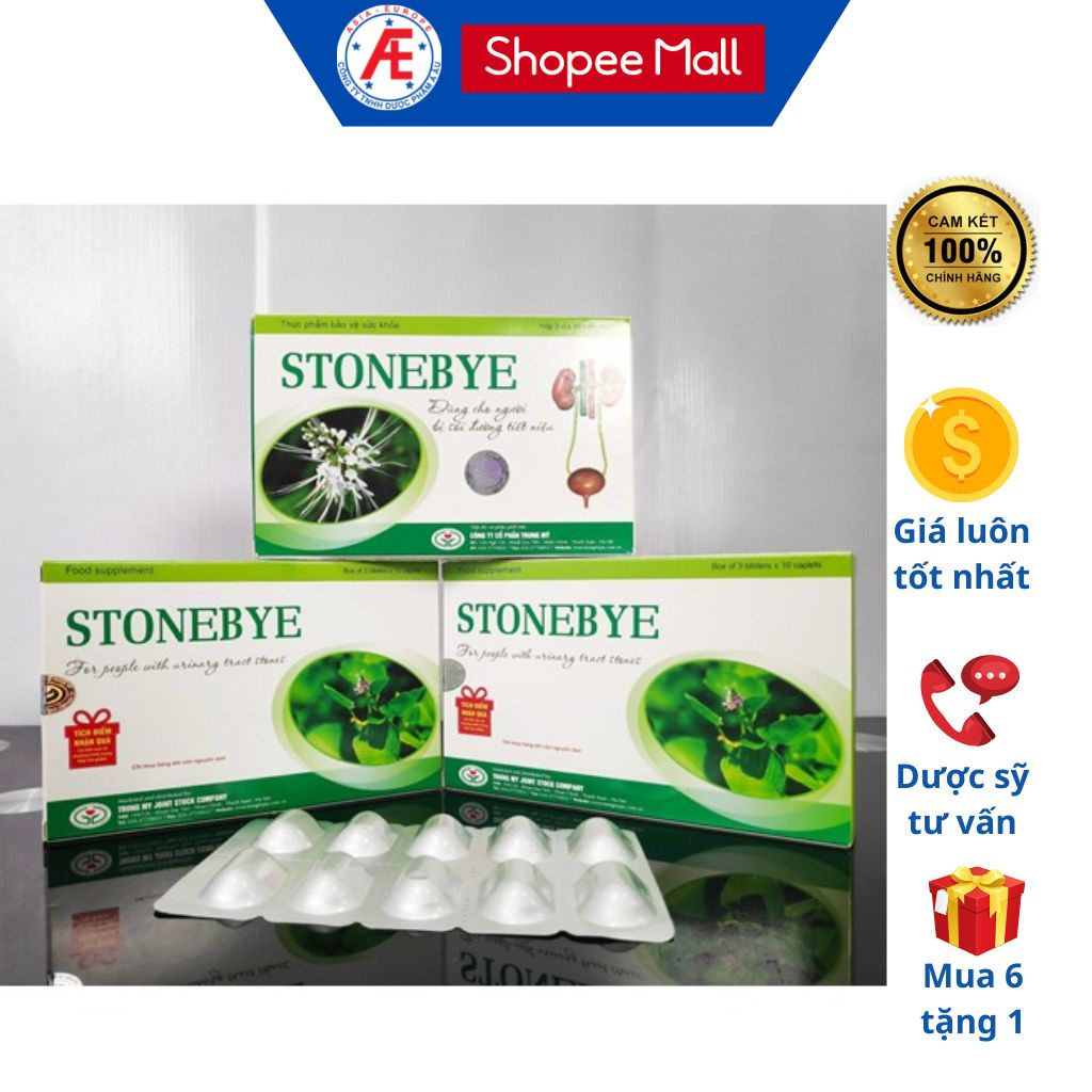 Stonebye dùng cho người bị sỏi đường tiết niệu hộp 30 viên (mua 6 tặng 1)