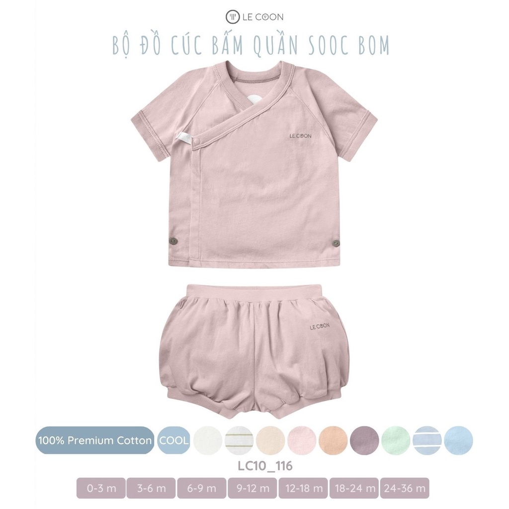 LECOON- Bộ đồ cúc bấm quần sooc bom Le coon cho  màu cho bé gái LC10-116