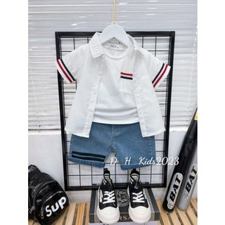 Set sơmi quần bò cho bé trai 10-22kg holababy s188