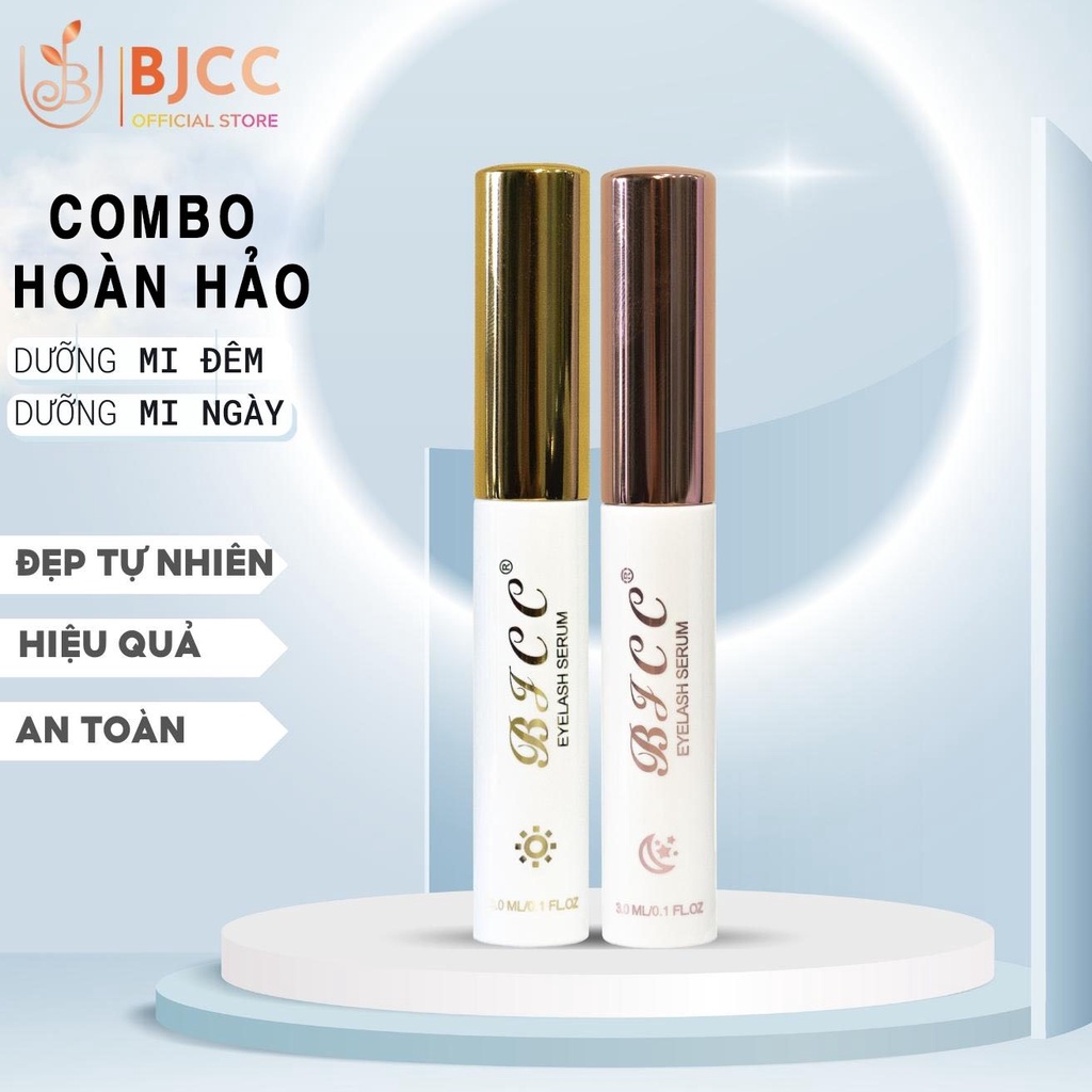 Combo dưỡng mi BJCC ngày đêm ,dài dày tự nhiên không gây thâm mắt, phục hồi và ngăn ngừa rụng mi