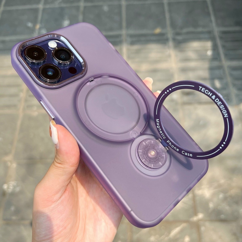 Ốp lưng X&M nhám 3in1 hỗ trợ sạc không dây kiêm giá đã cho iPhone 14 Pro max, 14 Pro, 13 Pro max, 12 Pro max siêu sang