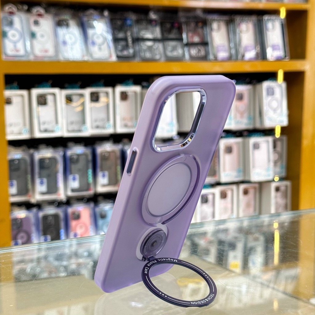 Ốp lưng X&M nhám 3in1 hỗ trợ sạc không dây kiêm giá đã cho iPhone 14 Pro max, 14 Pro, 13 Pro max, 12 Pro max siêu sang