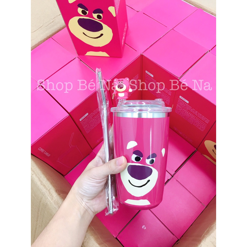 Bình giữ nhiệt gấu dâu Lotso cực cute, đáng yêu, mang đi học đi làm, Shopbena