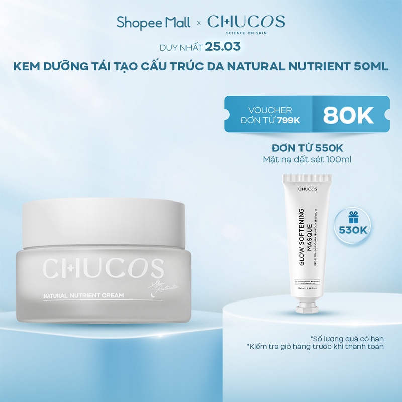 Kem dưỡng hỗ trợ tái tạo cấu trúc da Chucos Natural Nutrient Cream 50ml