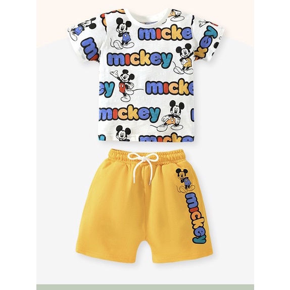 Bộ hè cho bé trai Little Maven ⚡ CAO CẤP ⚡ Bộ quần áo cotton bé trai mùa hè siêu thoáng, họa tiết mickey và cá sấu