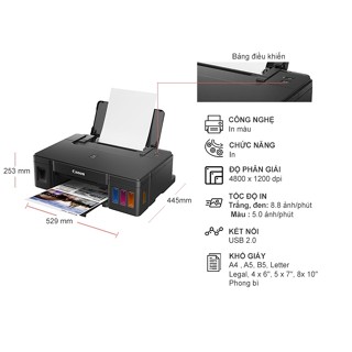  Máy In Phun Màu Canon PIXMA G1010  Đã bao Gồm: mực Canon GI790BK C M Y   - Hàng Canon Việt Nam 