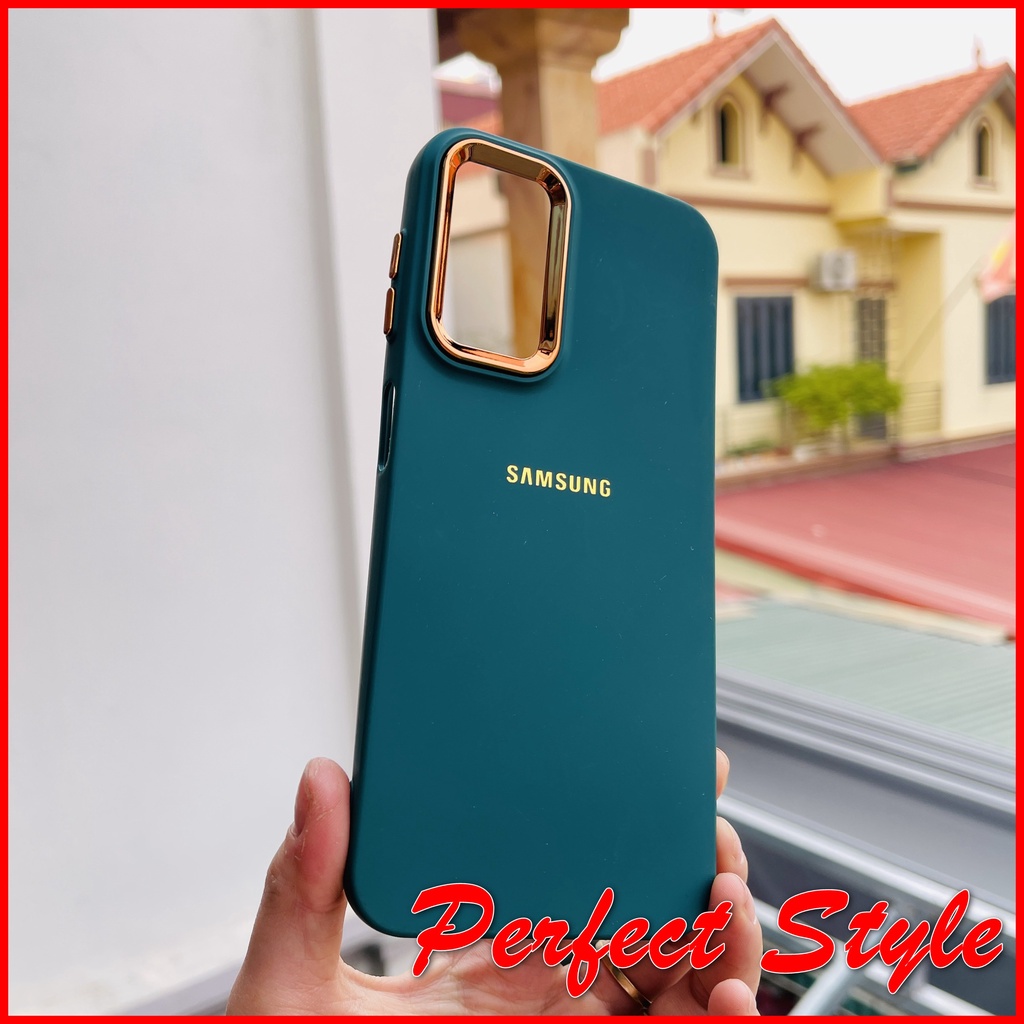 Ốp lưng Logo Samsung A13 A23 A14 A04s M23 bảo vệ Camera ánh kim sang trọng
