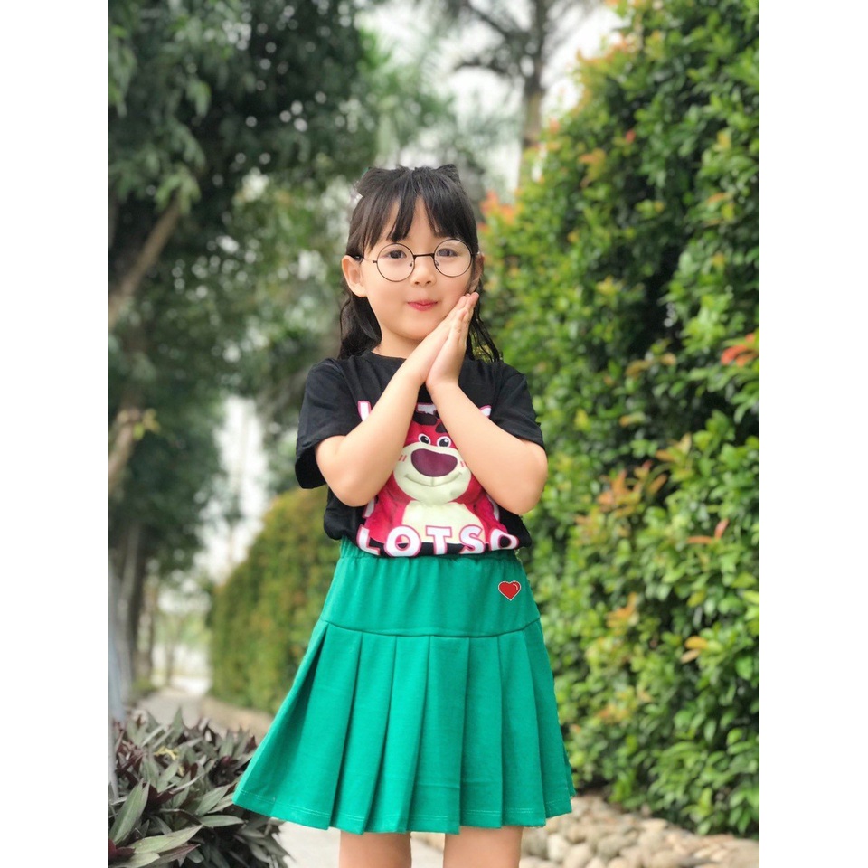 Chân váy xếp ly có quần trong cho bé gái hình trái tim cực xinh TANOSA từ 13-33kg