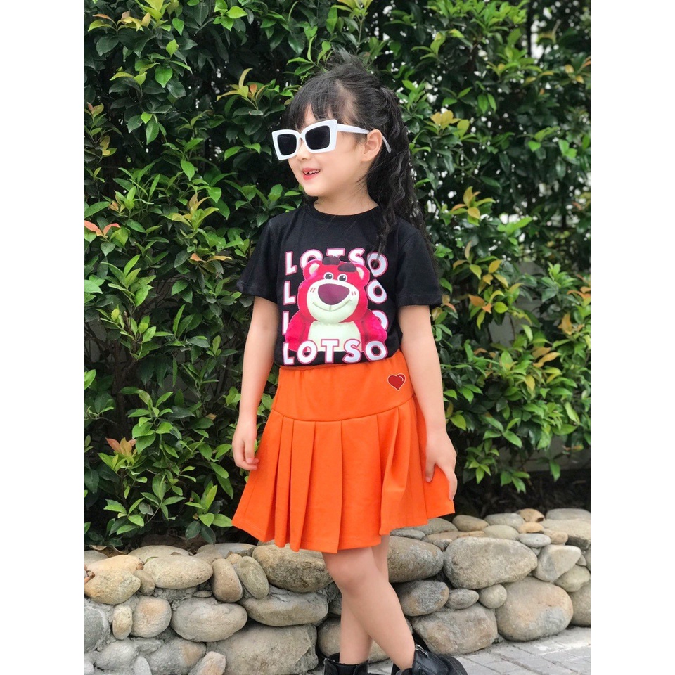 Chân váy xếp ly có quần trong cho bé gái hình trái tim cực xinh TANOSA từ 13-33kg