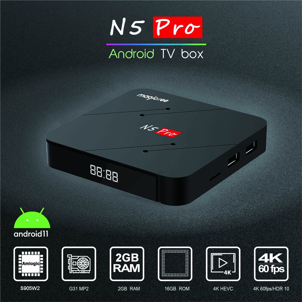 Android tivi box Magicsee N5 pro - Android 11 - Ram 2GB - Bộ nhớ 16GB