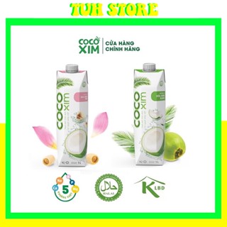 Hộp 1 Lít Nước Dừa Cocoxim Xiêm Xanh/Dừa Xiêm Sen Đóng Hộp-TUH