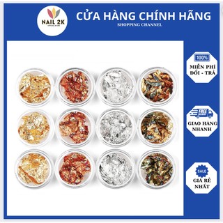 Giấy nhún nail, nhũ bạc vàng trang trí móng