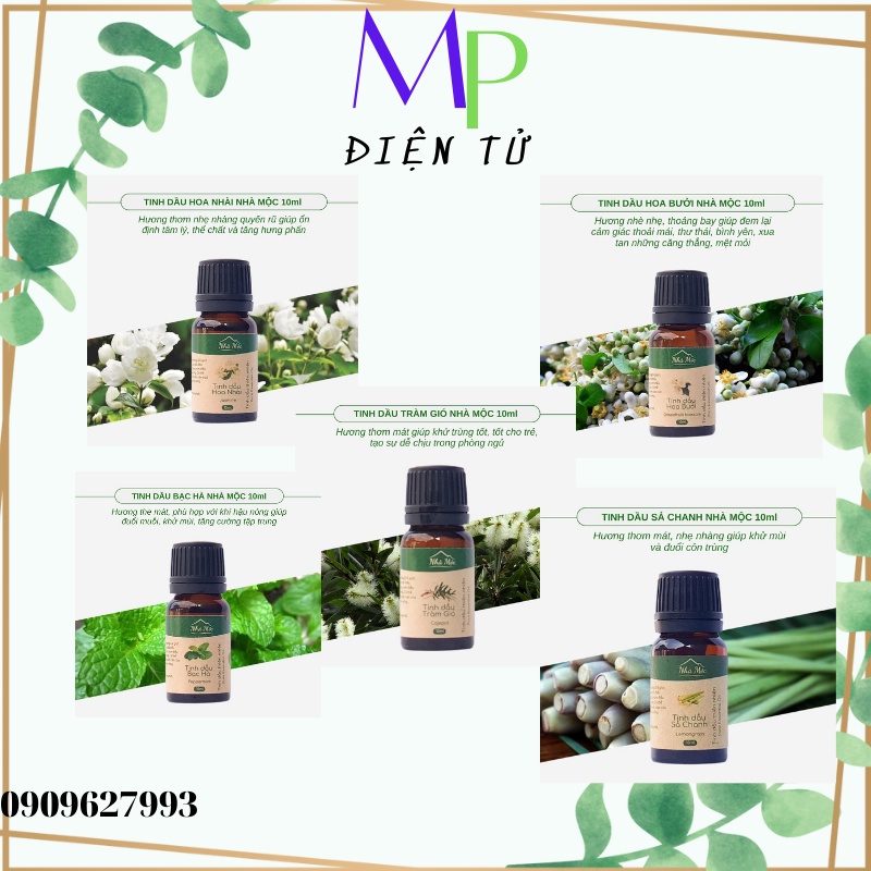 Tinh Dầu Nguyên Chất Có Kiểm Định, Tinh Dầu Sả Chanh, Bạc Hà, Lavender giúp thơm phòng, khử mùi, đuổi muỗi. (MP ĐIỆN TỬ