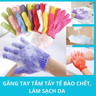 Găng tay tắm masage làm sạch da tẩy tế bào chết