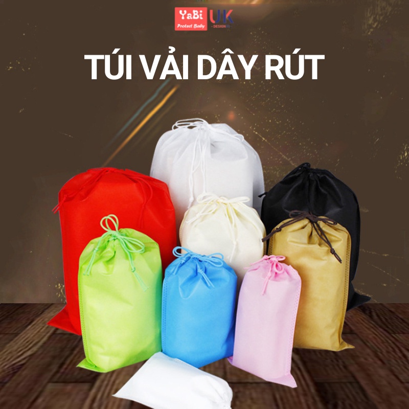 Túi vải không dệt dây rút đựng đồ quần áo cho bé, giày đi du lịch tiện lợi giá rẻ YaBi