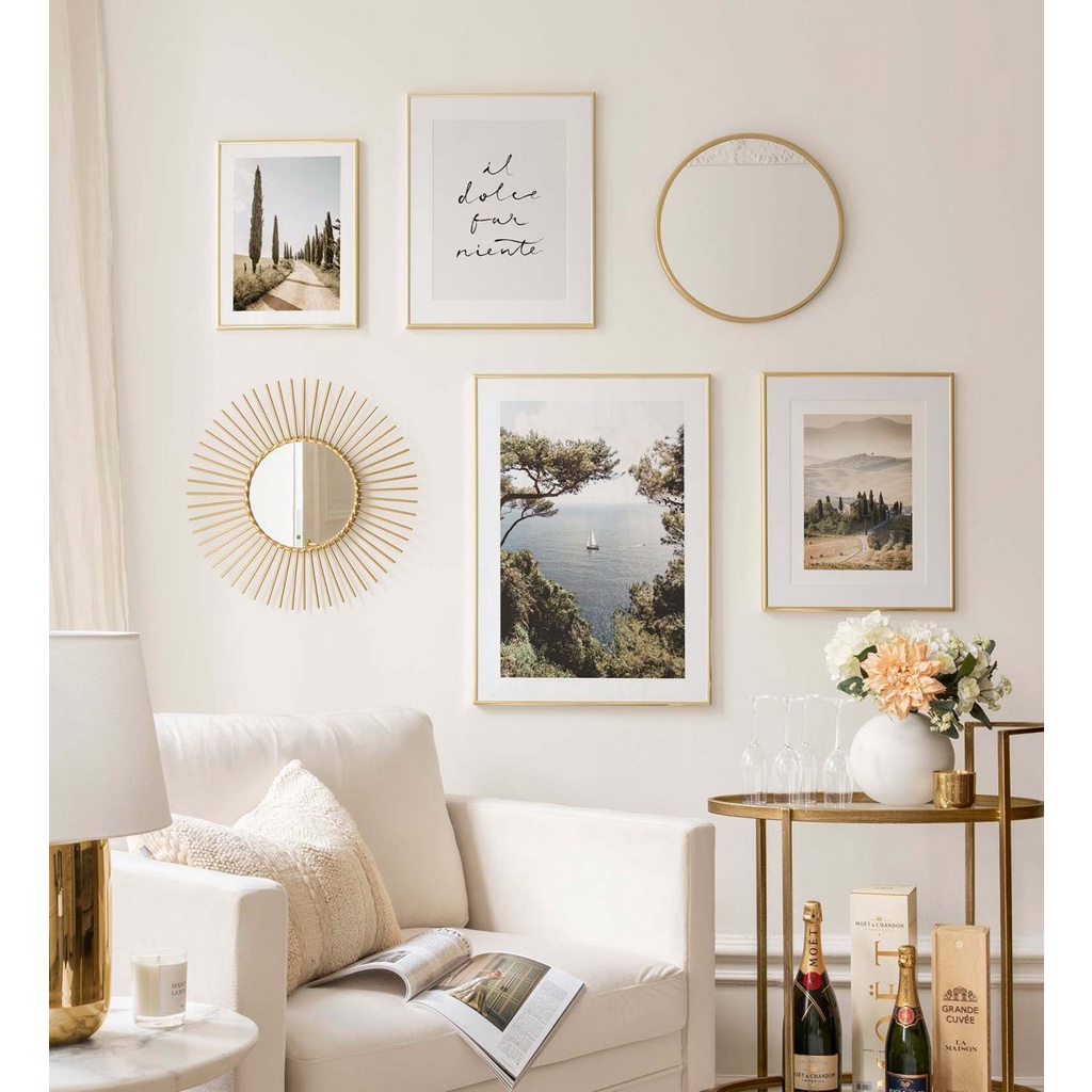 Set 4 tranh canvas treo tường đã có khung và tặng kèm đinh treo cho mùa hè tươi mát W19