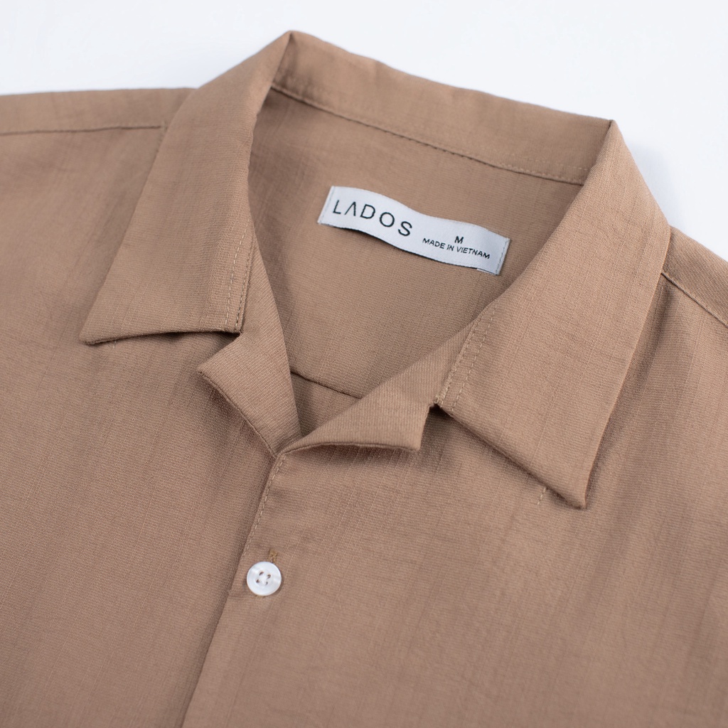 Áo sơ mi nam ngắn tay cổ vest form đẹp LADOS 8085 vải đũi thấm hút, sang trọng dễ phối đồ | BigBuy360 - bigbuy360.vn