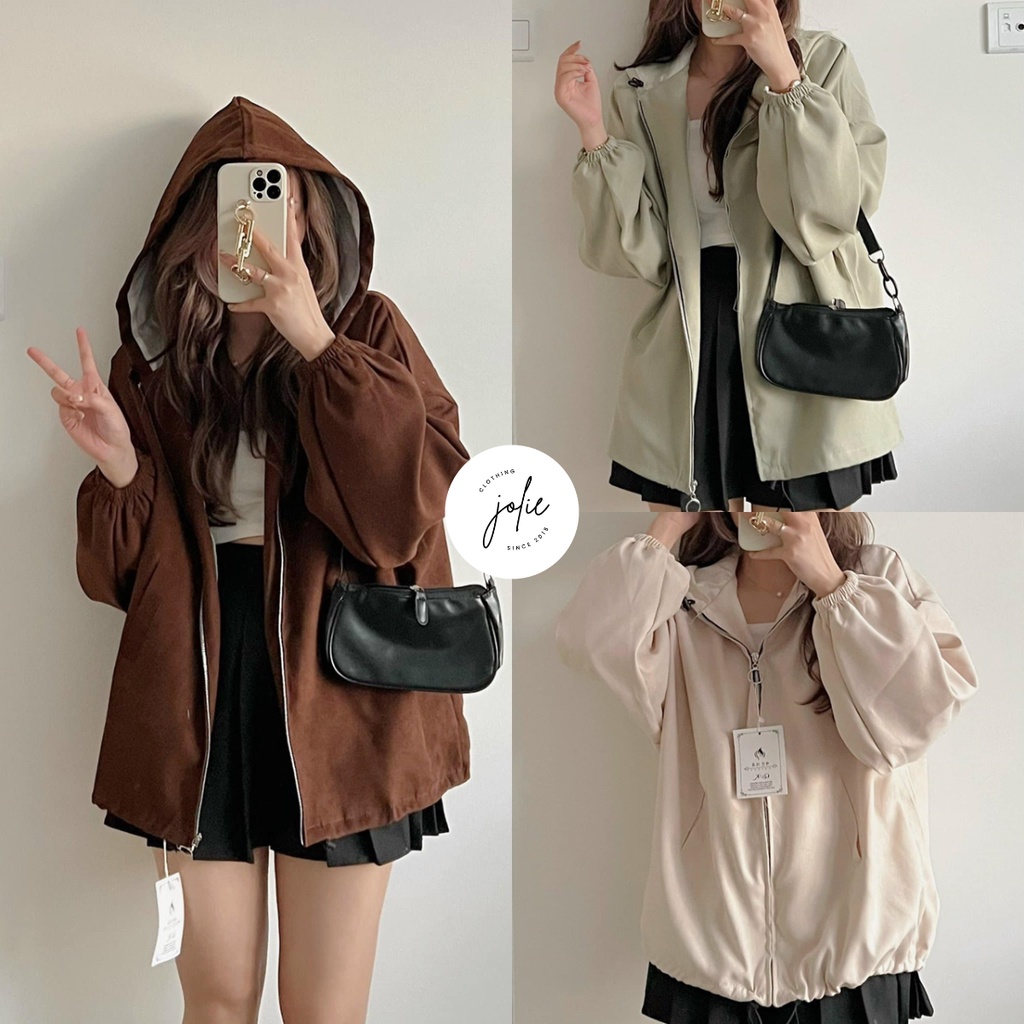 Áo khoác hai lớp, áo khoác hoodie zip khóa kéo phom rộng basic, nón to dành cho nữ chất nhung lì