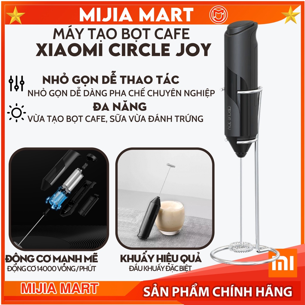 Máy tạo bọt cà phê Xiaomi Circle Joy, máy đánh kem nhỏ gọn, 14000 rpm