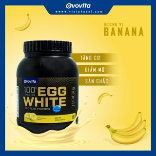 Bột Protein Lòng Trắng Trứng Cao Cấp OVOVITA Vị Chuối Hũ 560gr Hỗ Trợ Tăng Cơ