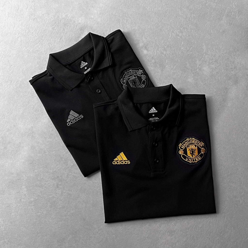 Áo Polo Das MU-VNXK-Đen logo vàng gold