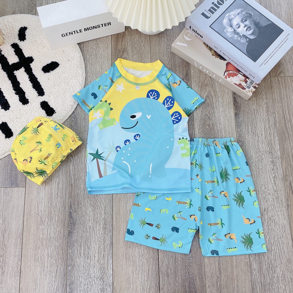 Đồ bơi bé trai, set đồ bơi 3ct: áo, quần và mũ bơi KL cho bé