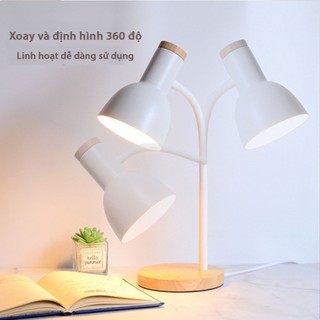 Đèn Học Để Bàn Chống Cận Đế Gỗ Bóng Led