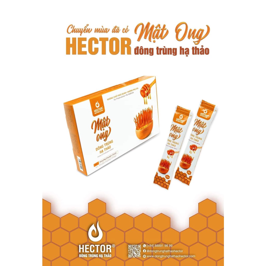 Mật Ong Đông Trùng Hạ Thảo HECTOR Giúp Tăng Cường Sức Đề Kháng, Giảm Ho Hiệu Quả Hộp 20 Gói