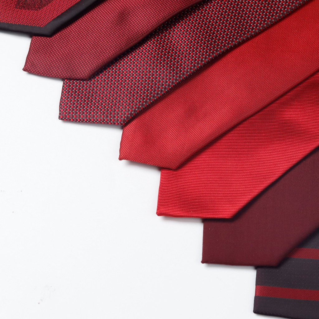 Cà Vạt Lụa Dệt Gân Bản Nhỏ Màu Đỏ - Thomas Nguyen