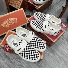 Giày VAN,S quai dán kẻ caro full box bil đủ size nam và nữ