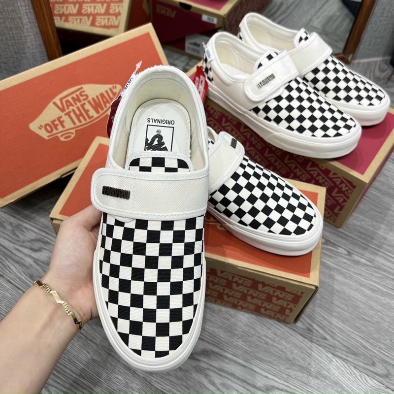 Giày VAN,S quai dán kẻ caro full box bil đủ size nam và nữ