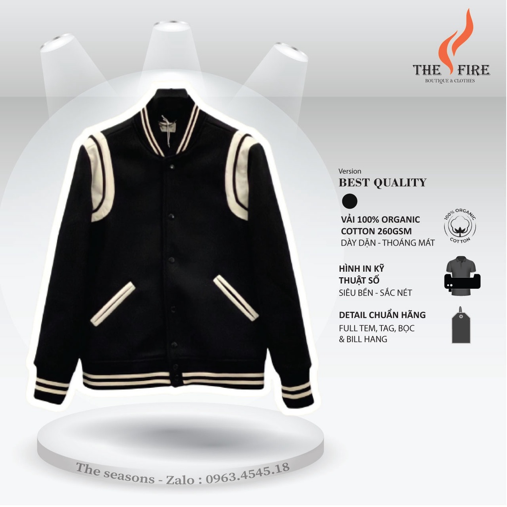 [Best Quality] áo khoác bên ngoài bomber Varsity SLP Saint La*urent Teddy YSL  Ca Sỹ Sơn Tùng MTP MTP Hot Trend 20