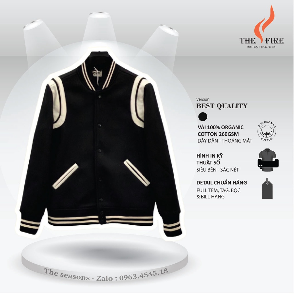 áo khoác bên ngoài bomber Varsity SLP Saint La*urent Teddy YSL Ca Sỹ Sơn Tùng MTP MTP Hot Trend 20