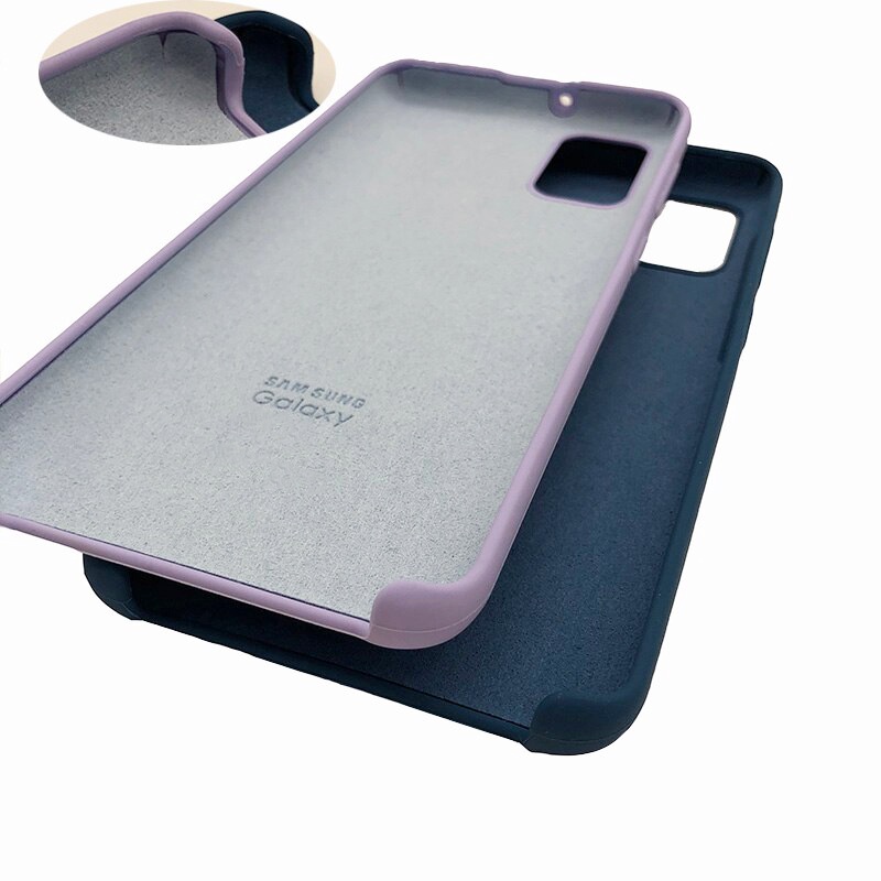 Ốp lưng chống bẩn Samsung A21S-Viền nhựa dẻo- Có lớp nhung bảo vệ mặt trong- Kính cường lực OG tím cao cấp