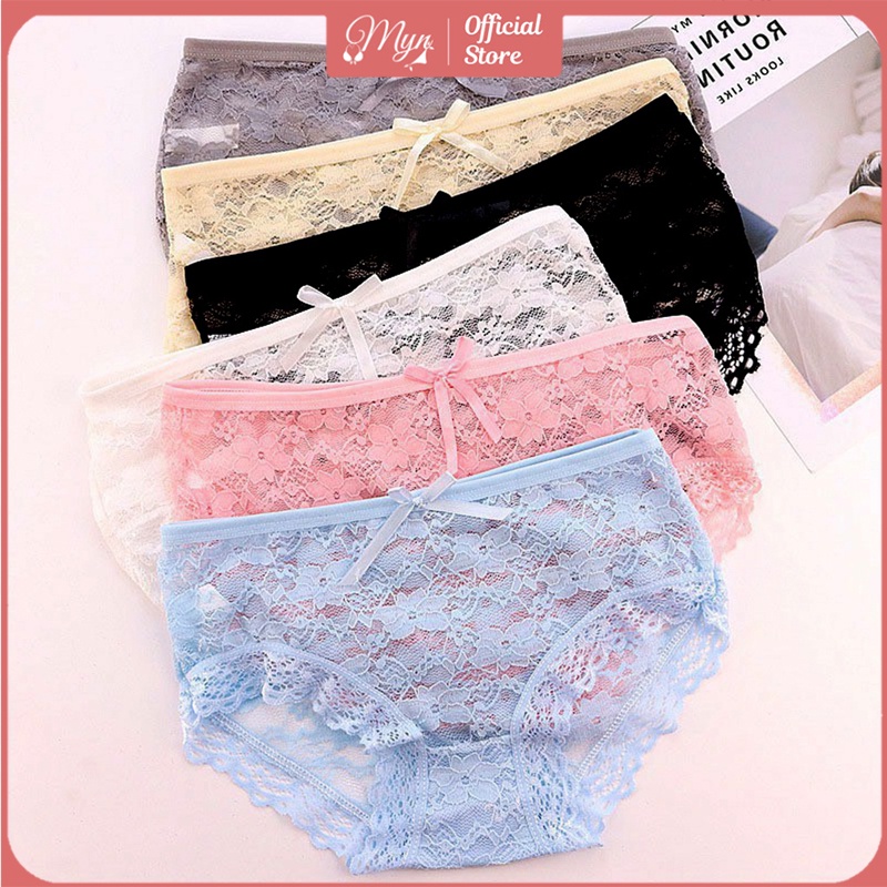 QUẦN LÓT REN ĐÍNH NƠ DỄ THƯƠNG (QL3) MYN_UNDERWEAR