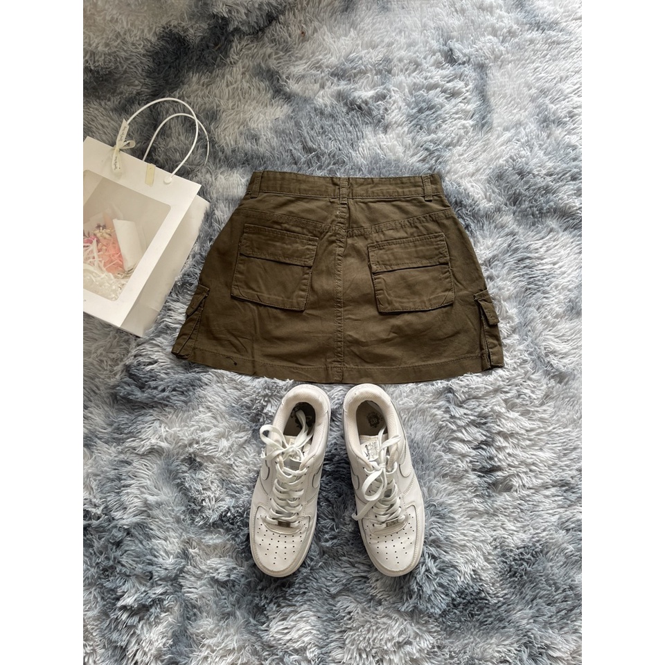 Chân váy Jean kaki,váy túi hộp, phối đồ đa phong cách y2k