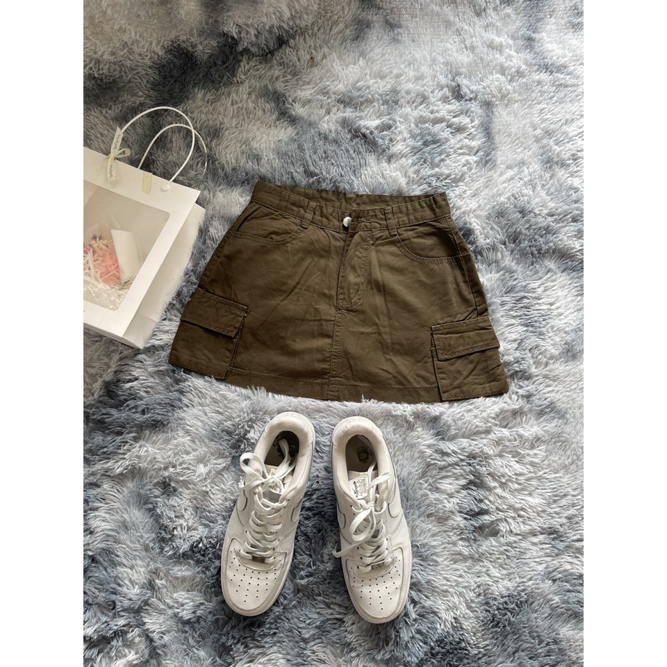 Chân váy Jean kaki,váy túi hộp, phối đồ đa phong cách y2k