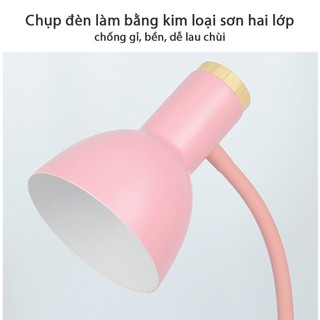 Đèn Học Để Bàn Chống Cận Đế Gỗ Bóng Led